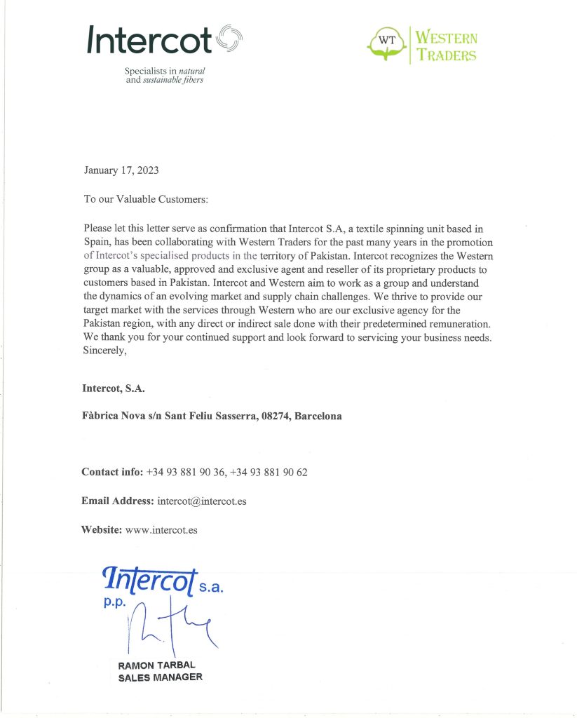 INTERCOT Letter of Agreement
