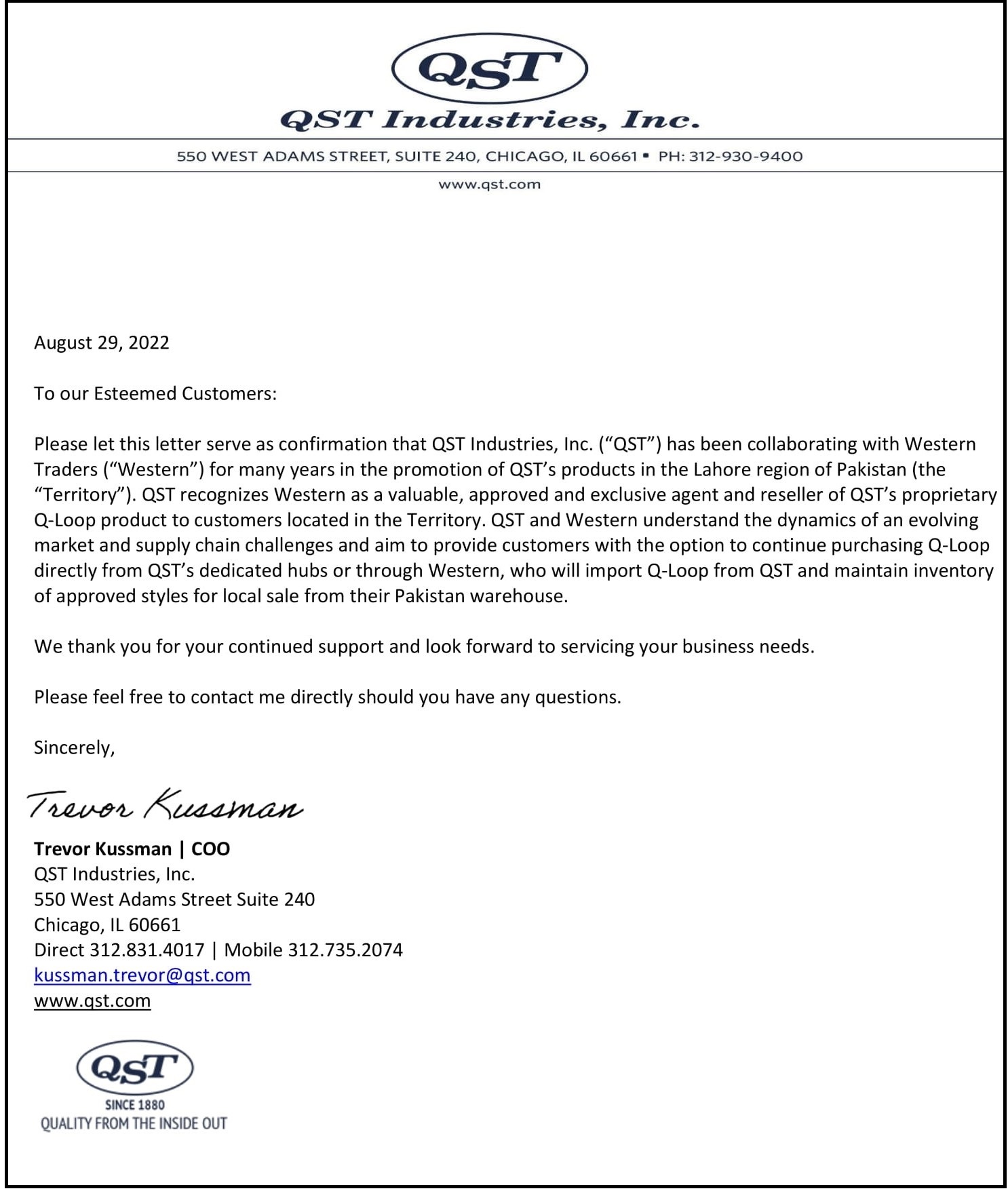 QST Agency Representation Agreement